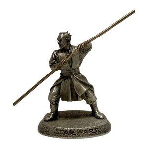 Star Wars Darth Maul Pewter 2 1/4"Tall Figurine Lucas Film Signed Base Vintage